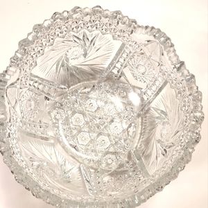 Iridescent Carnival Glass Bowl LE Smith comet in the stars